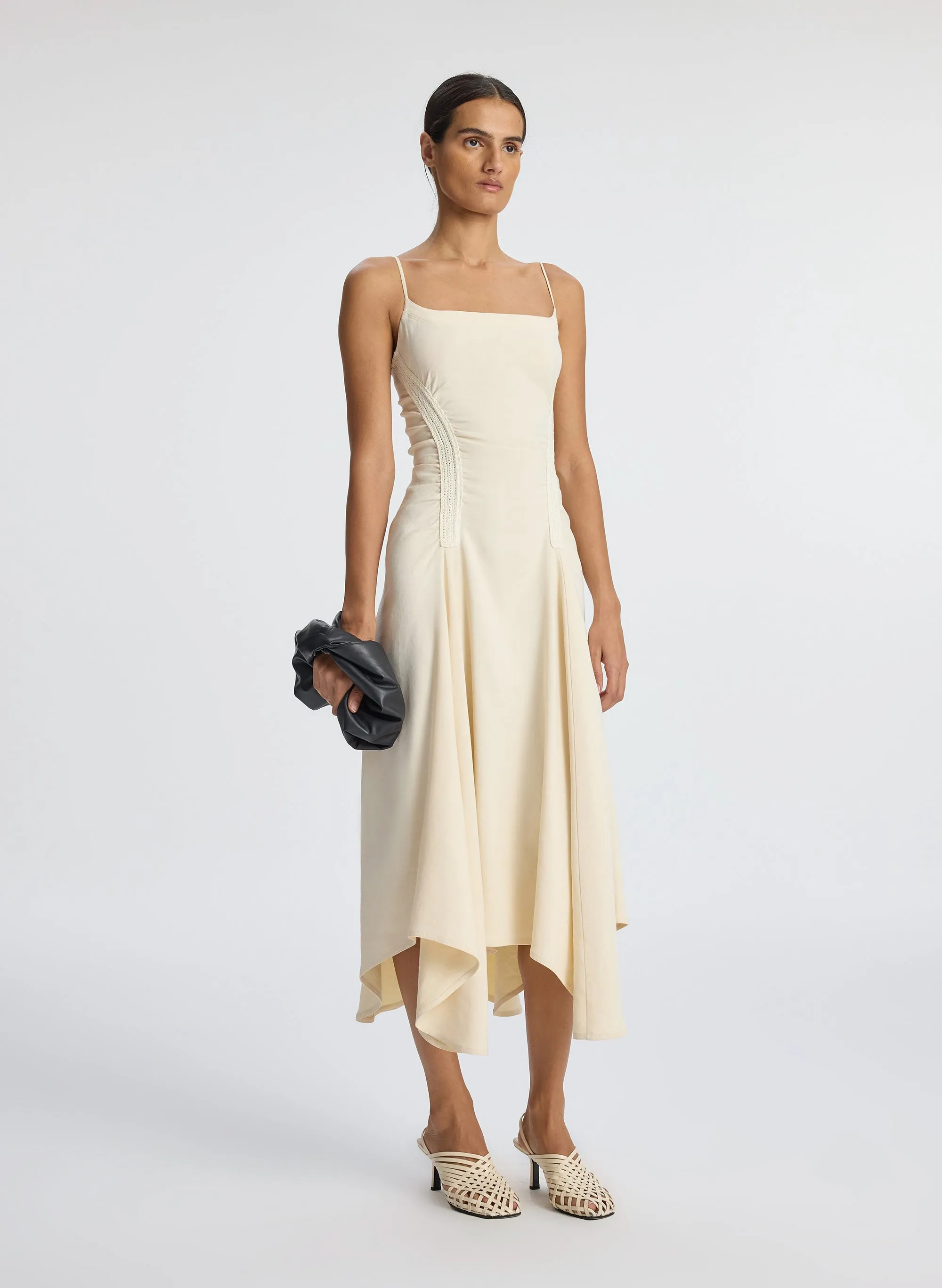 Silvia Stretch Linen Midi Dress