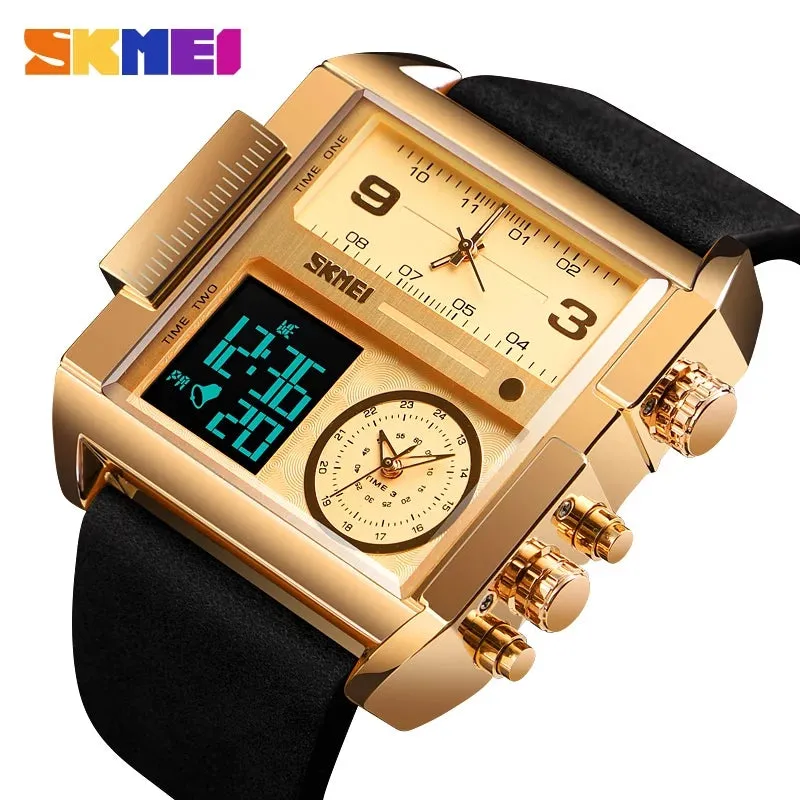 SKMEI 1391 Luxury Brand Unique Leather Strap Watch