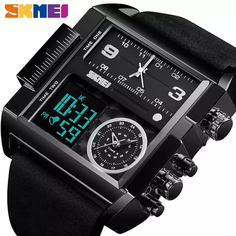 SKMEI 1391 Luxury Brand Unique Leather Strap Watch