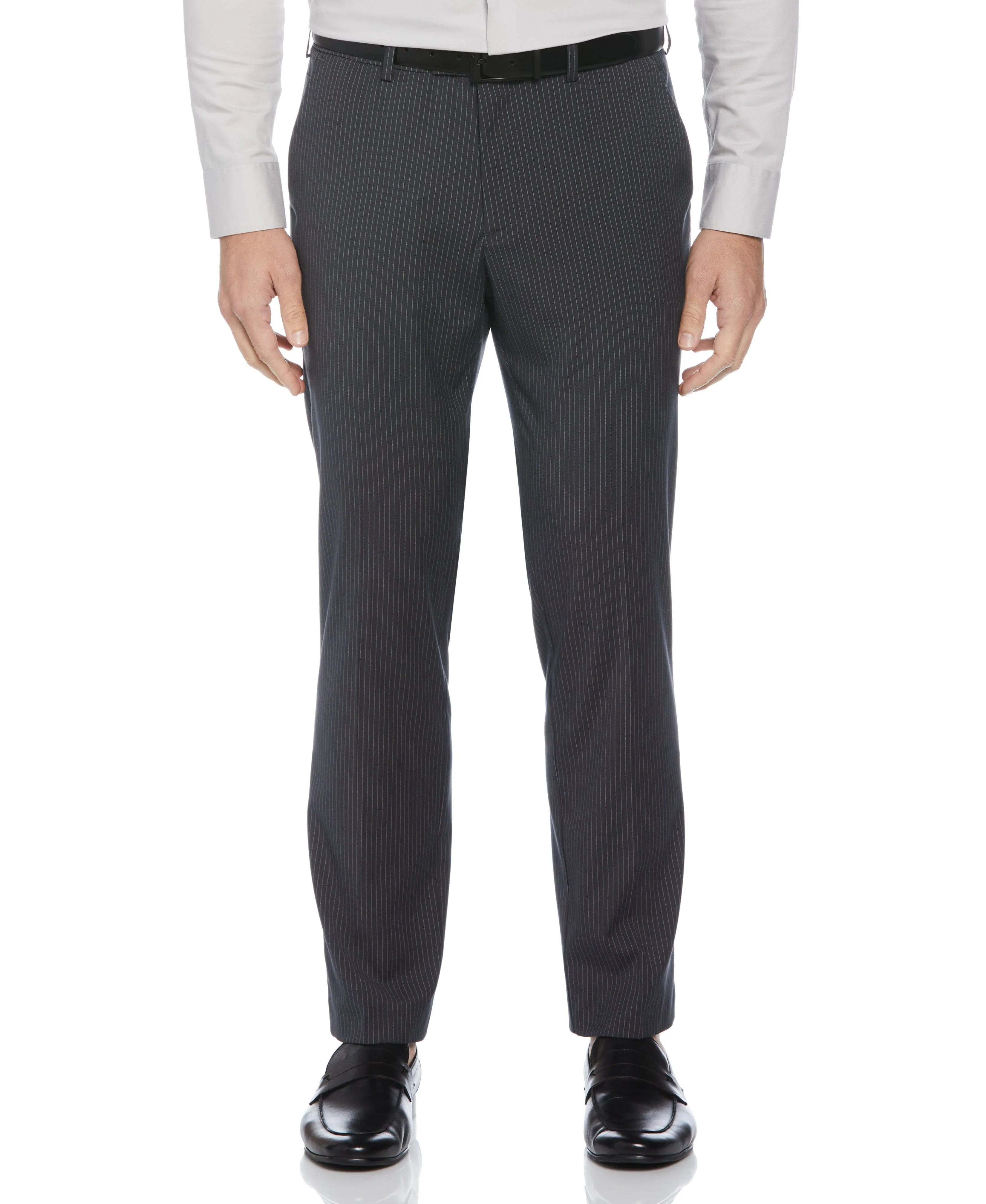 Slim Fit Pinstripe Flat Front Suit Pant