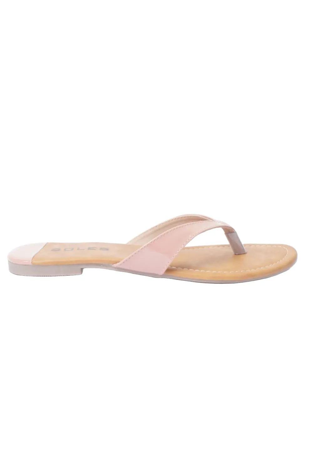 SOLES Pretty Pink Flat Sandals Open Toe