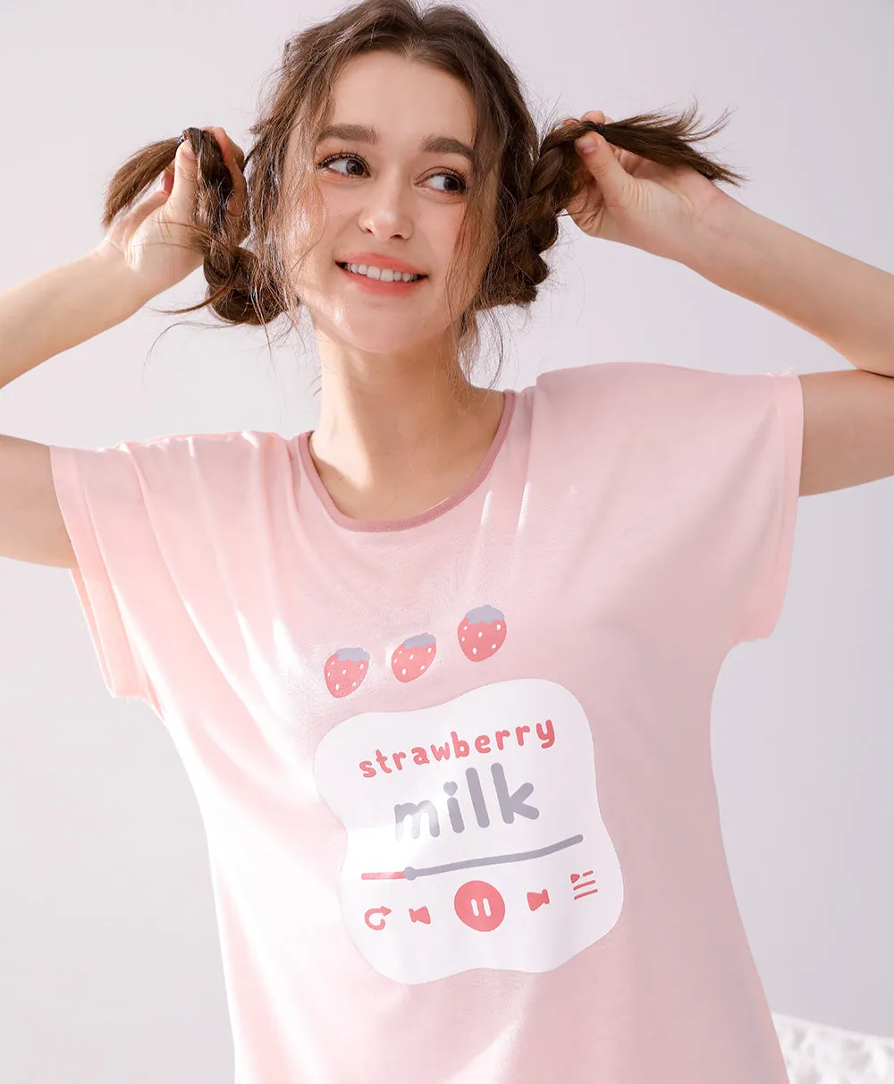 Strawberry Milk Sleep Dress