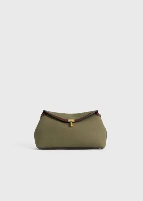 T-Lock canvas clutch khaki green