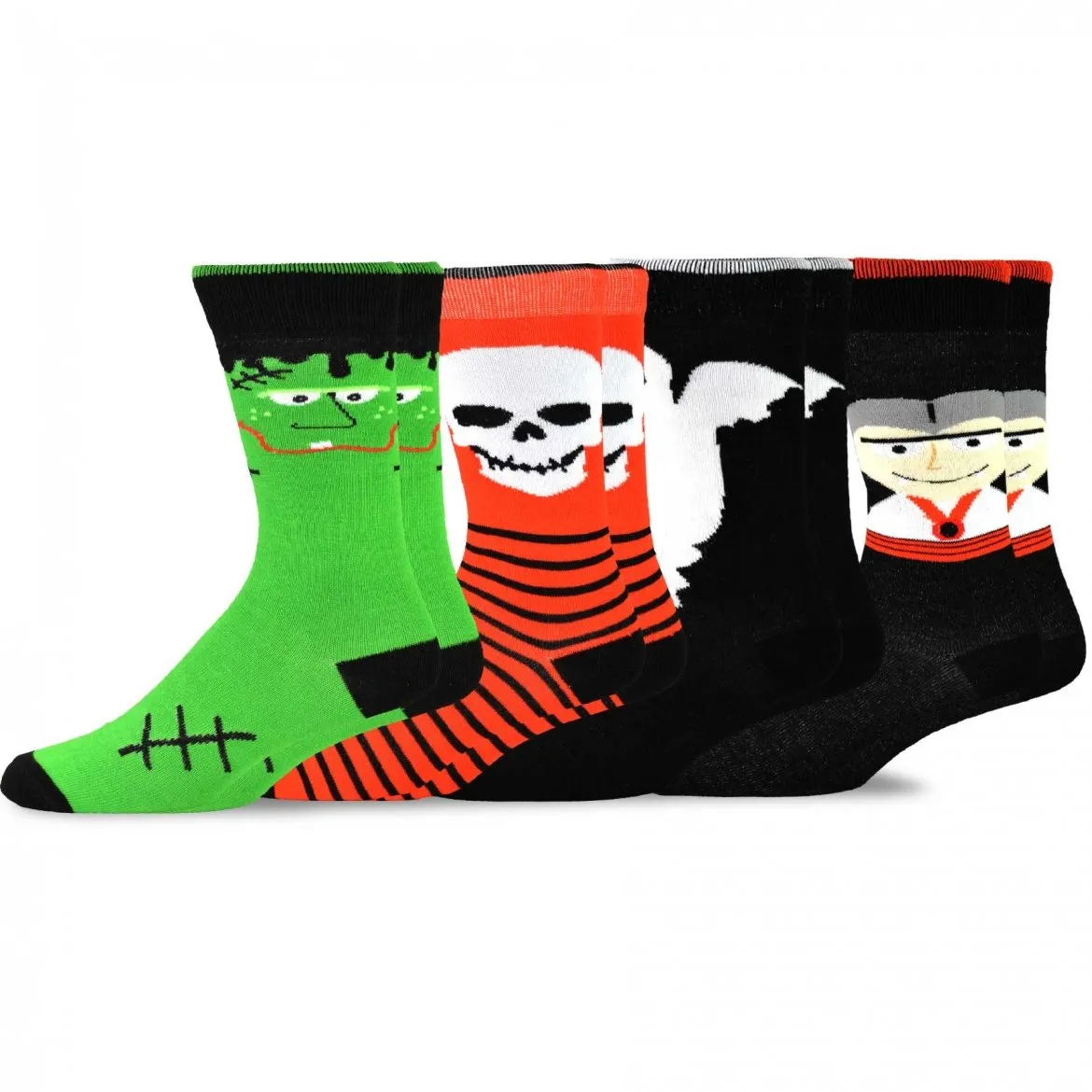 TeeHee Socks Men's Halloween Polyester Crew Assorted 4-Pack (50769)