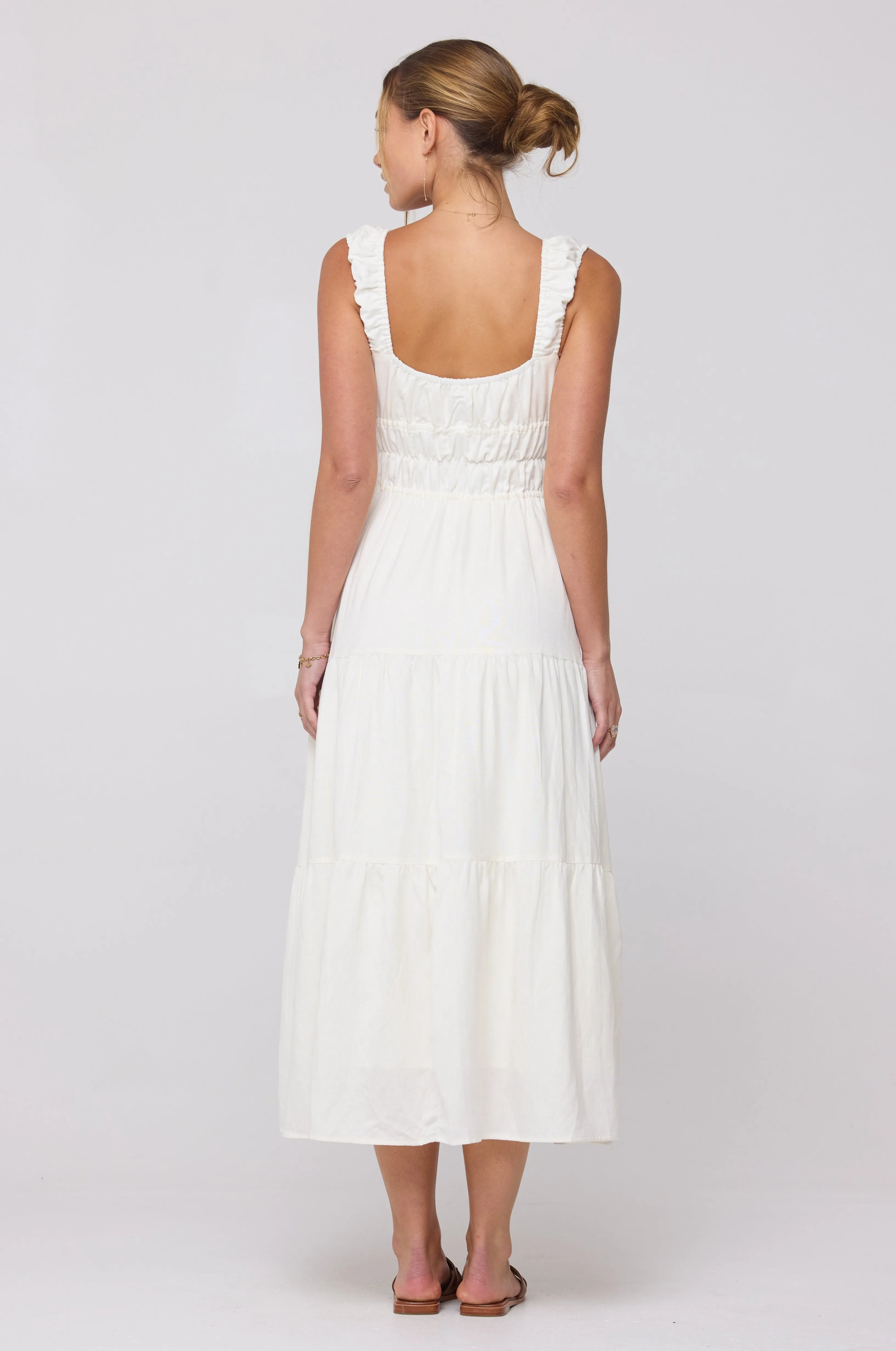 Tori Dress in White Linen