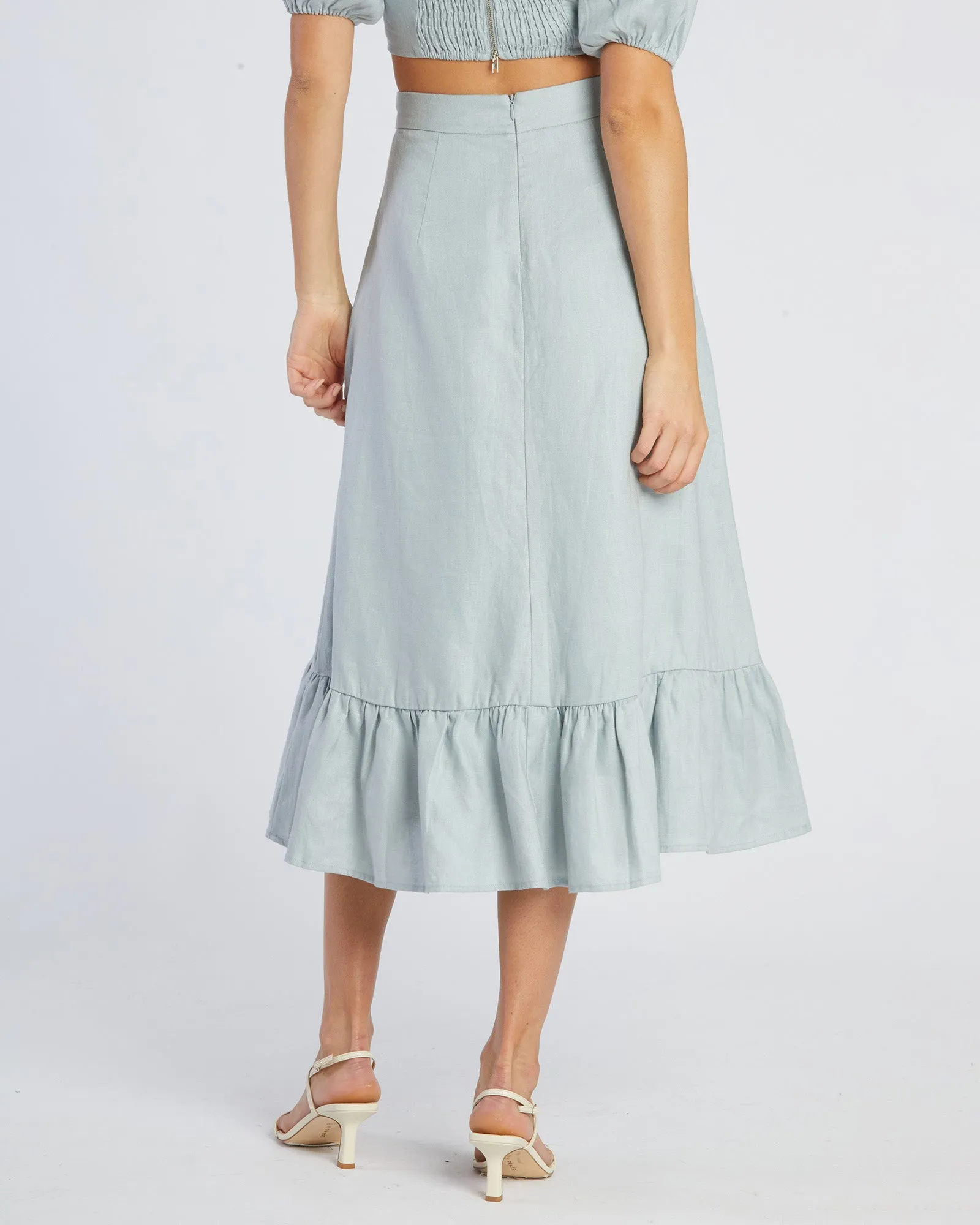 Violetta Linen Skirt - Periwinkle