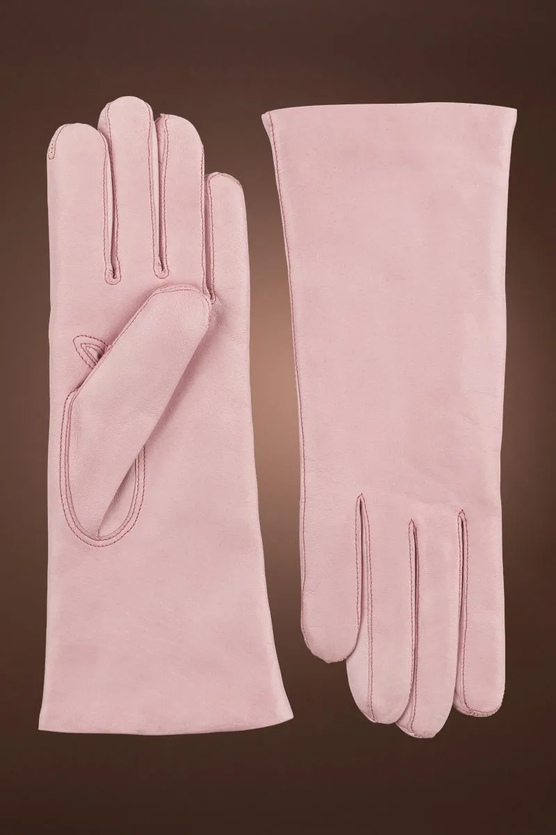 Women's Hairsheep Leather Pique 3 Btn Cashmere Lined Gloves